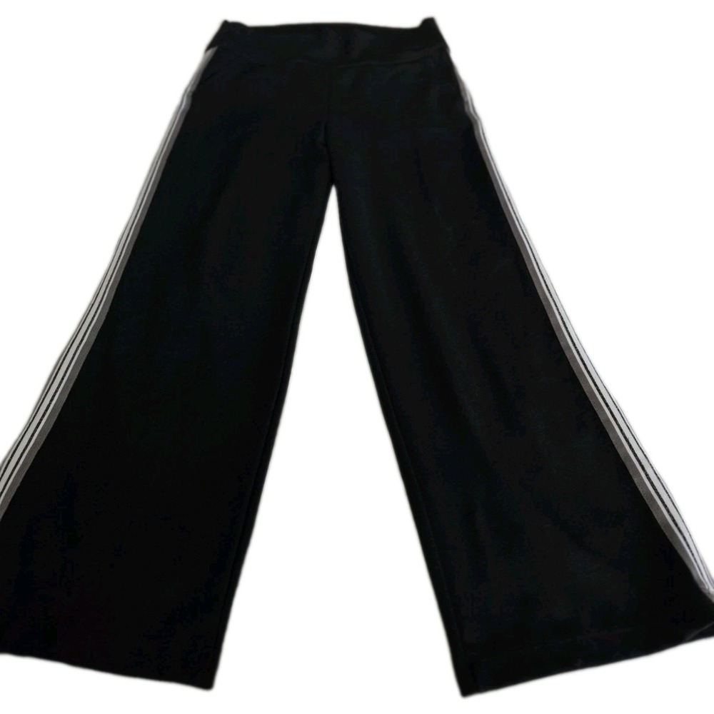 Zaggora Black Straight Leg Activewear Pants Womens Size 8 stripes. 11B0363